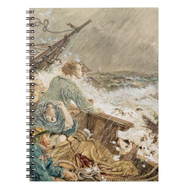 Grace Darling and her father saving the shipwrecke Spiral Notebook (Front)