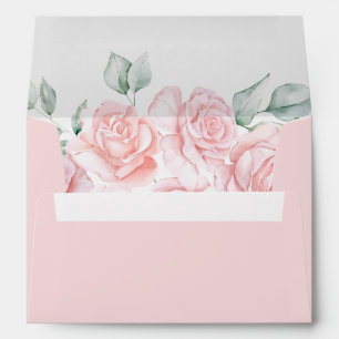 Grace Elegant Blush Pink Spring Summer Floral Envelope