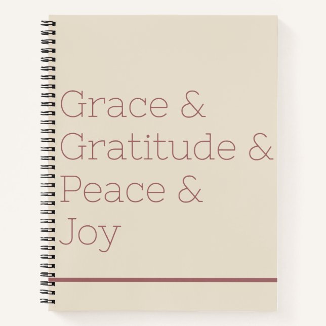 Grace Gratitude Peace Joy Bullet Journal  (Front)