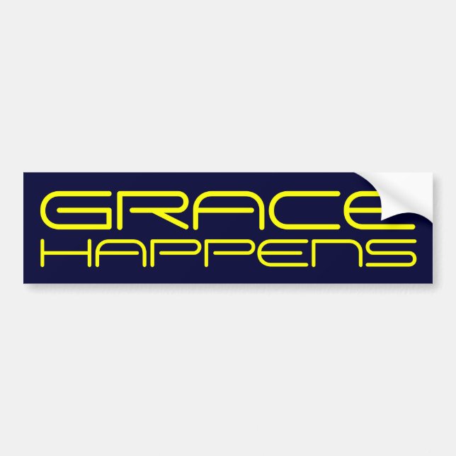 Grace Happens bumper sticker (Front)