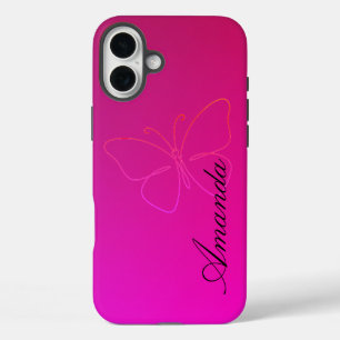 Grace in a Line: Butterfly Silhouette iPhone 16 Plus Case