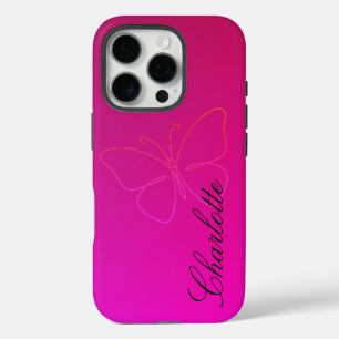 Grace in a Line: Butterfly Silhouette iPhone 16 Pro Case