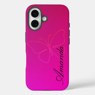 Grace in a Line: Butterfly Silhouette iPhone 16 Case