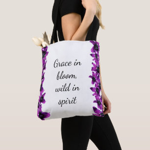 Grace in Bloom – Purple Lily Tote Bag