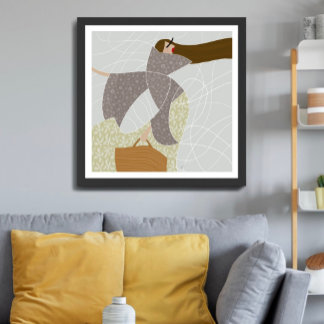 Grace in Chaotic Currents fashion illustration Poster