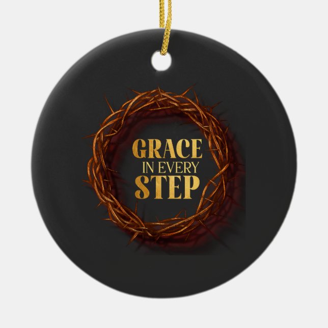 Grace in Every Step Ceramic Tree Decoration (Front)