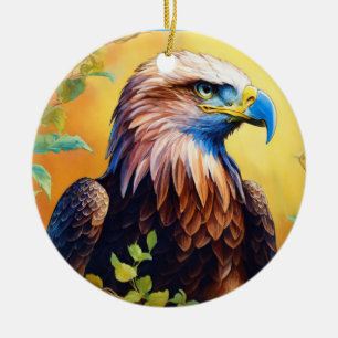 "Grace in Flight: Majestic Eagle Art" Ceramic Tree Decoration