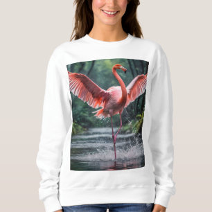 Grace in Flight: The Pink Flamingos Riverdance Sweatshirt