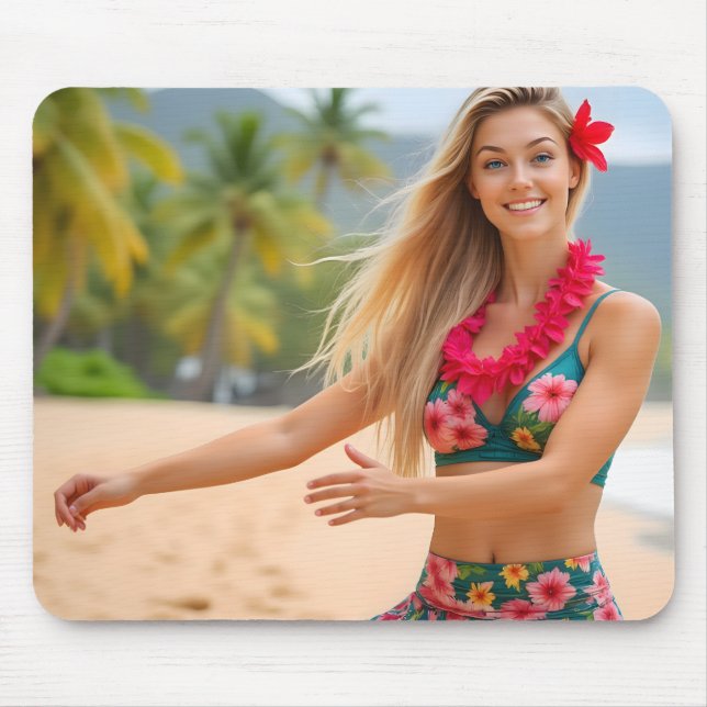 Grace in Motion: Helena's Beachside Dance Mouse Pad (Front)