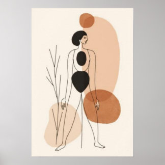 Grace in Motion | Minimalist Abstract Female Poster
