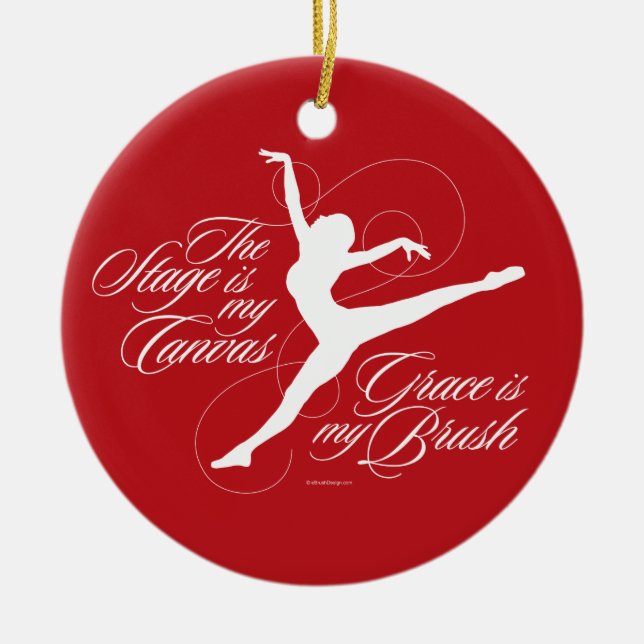 Grace Is My Brush (Dance) Ceramic Tree Decoration (Front)