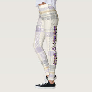Grace Ivory & Lavender Luxe Plaid Pattern Vol 72 Leggings
