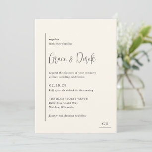 Grace Ivory Modern Wedding Invitation