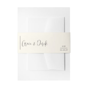 Grace Ivory Modern Wedding Invitation Belly Band