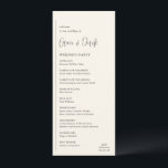 Grace Ivory Modern Wedding Programme<br><div class="desc">Modern wedding program featuring a simple and minimal geometric design with a vertical line along the left side with your details in left alignment. Your names are in a handwriting script for an elegant touch. In the bottom right corner is your two initial monogram over a small horizontal line. The...</div>