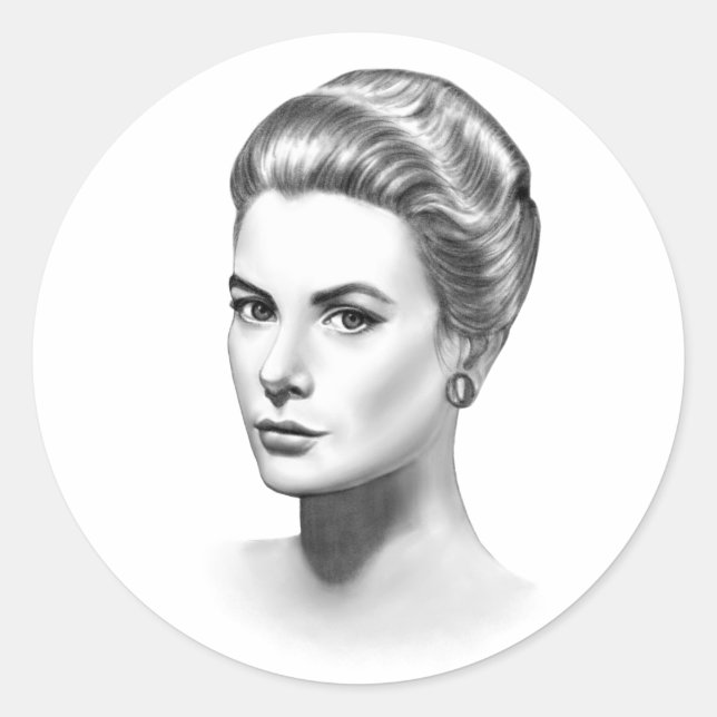 Grace Kelly Classic Round Sticker (Front)