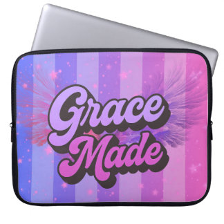 Grace Made Purple and Pink Christian Faith Laptop Sleeve