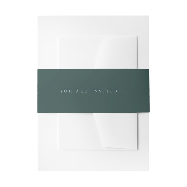 GRACE Modern Blue/Teal Invitation Belly Band (Front Example)