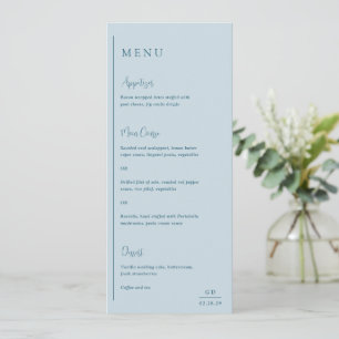 Grace Muted Blue Modern Wedding Menu