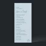 Grace Muted Blue Modern Wedding Programme<br><div class="desc">Modern wedding program featuring a simple and minimal geometric design with a vertical line along the left side with your details in left alignment. Your names are in a handwriting script for an elegant touch. In the bottom right corner is your two initial monogram over a small horizontal line. The...</div>
