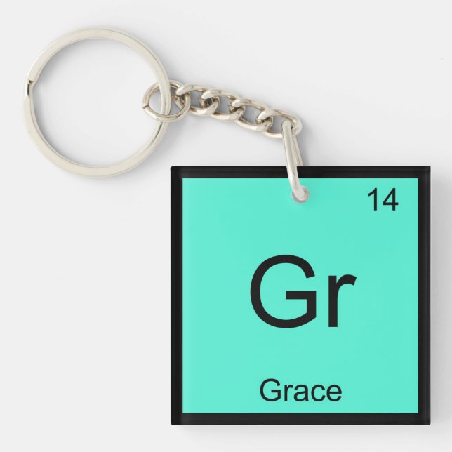 Grace  Name Chemistry Element Periodic Table Key Ring (Front)