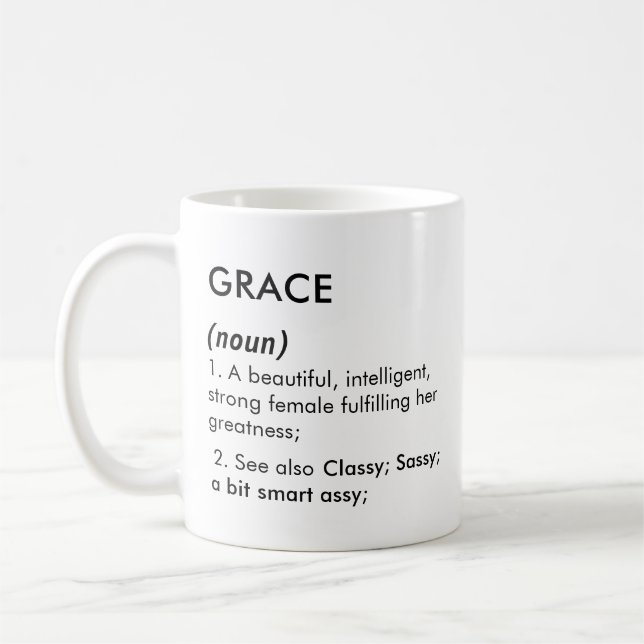 Grace name, Editable name, Custom name Coffee Mug (Left)