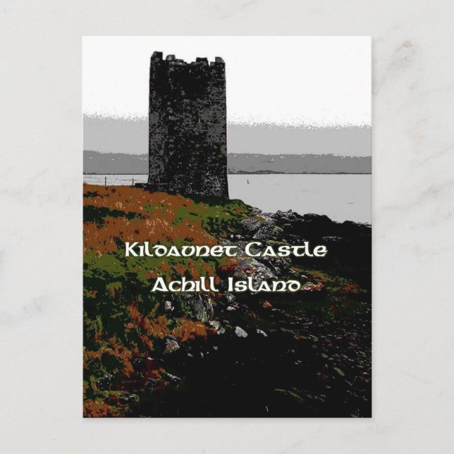 Grace O'Malley's Castle on Achill Island Postcard (Front)