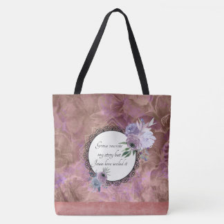 Grace Rewrote My Story Floral Tropical Tote