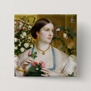 Grace Rose, 1866 (oil on panel) 15 Cm Square Badge