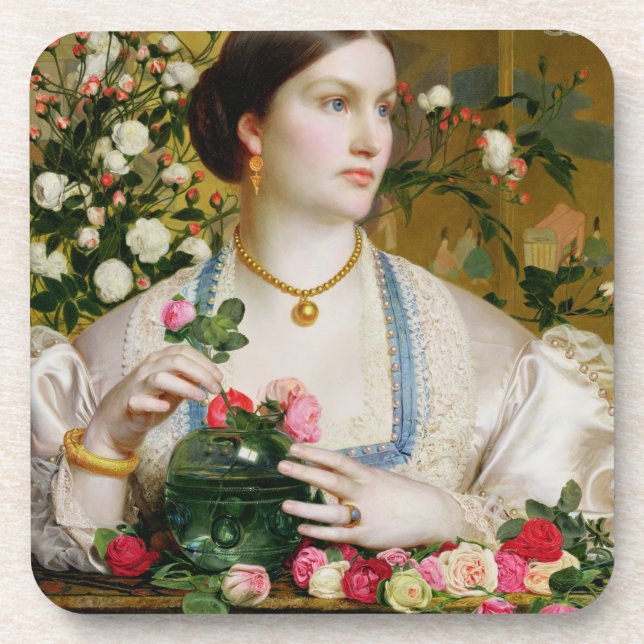 Grace Rose, 1866 (oil on panel) Coaster (Front)
