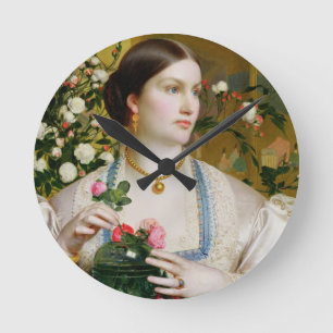 Grace Rose, 1866 (oil on panel) Round Clock