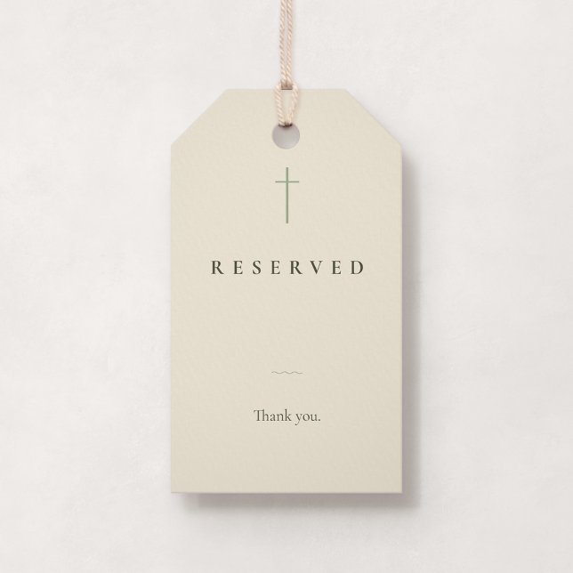 Grace Sage Church Pew Small Reserved Seating Tag (Grace | Sage - Small Reserved Seating Church Pew Tag, Front)