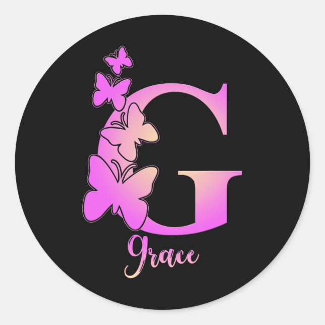 Grace  school inspiration classic round sticker (Front)