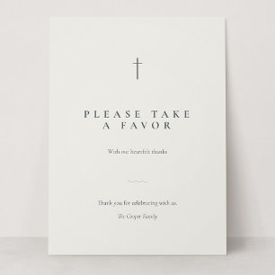 Grace Stone Minimal Cross Take a Favour Table Sign