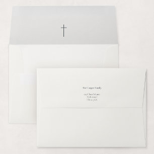 Grace Stone Religious Cross Baptism Invitation Envelope