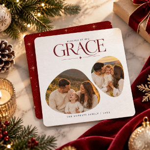 Grace Two Abstract Photo Religious Christmas Holiday Card