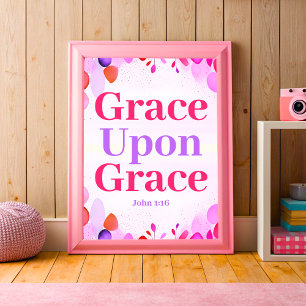 Grace upon Grace Boho Christian Teen Girl Wall Art