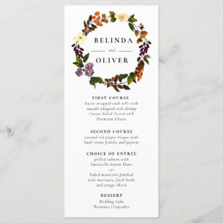 Grace Vintage Wedding Menu Card