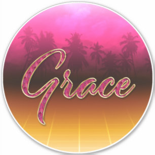 Grace Vorname Name golden pink Aufkleber Sticker