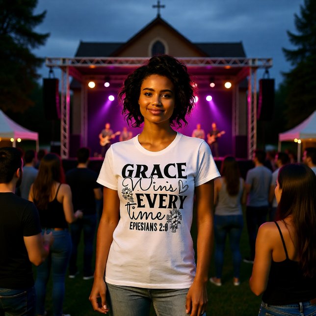 Grace Wins Every Time Ephesians 2:8 Tee (Creator Uploaded)