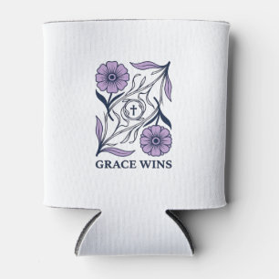 Grace Wins Floral Christian Vintage Engraving Tee_ Can Cooler