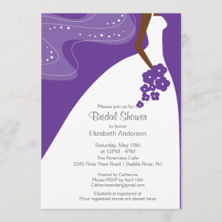 Graceful African American Bride Bridal Shower Invitation