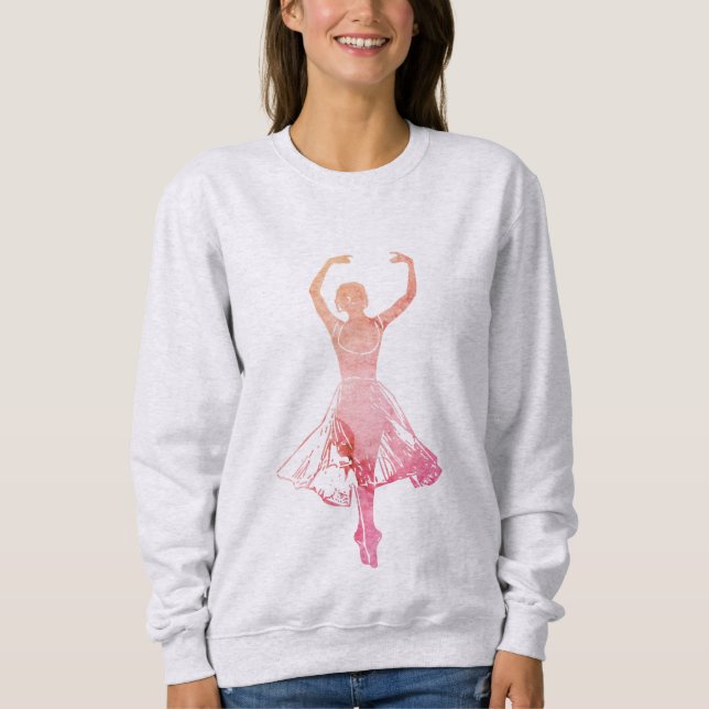 Graceful and poetic ballerina silhouette sweatshirt (Front)