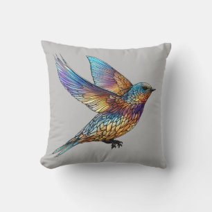 "Graceful Aviator" Multi-coloured Swift Bird Cushion