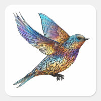 "Graceful Aviator" Multi-coloured Swift Bird