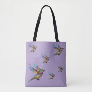 "Graceful Aviator" Multi-coloured Swift Bird Tote Bag