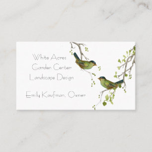 Graceful Birds on Berry Branches Business Card