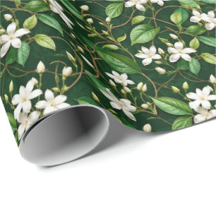 Graceful Blooming Jasmine Vines Wrapping Paper