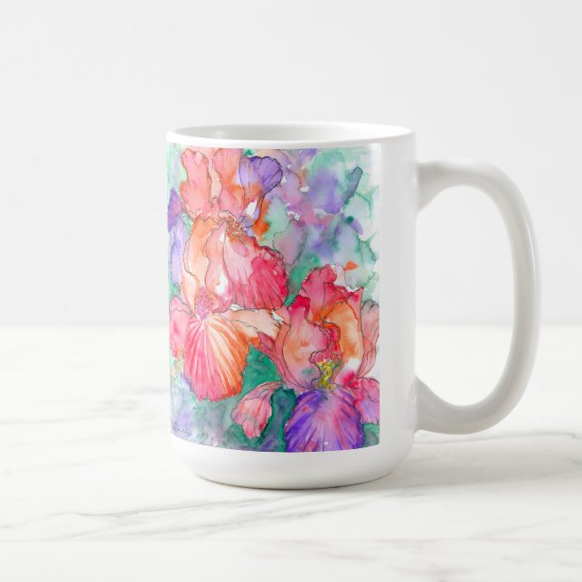 Graceful Blooms – Iris Flowers Mother's Day Coffee Mug (Right)