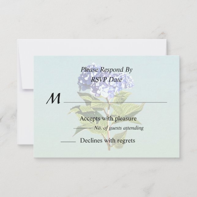 Graceful Blue Hydrangea RSVP Card (Front)